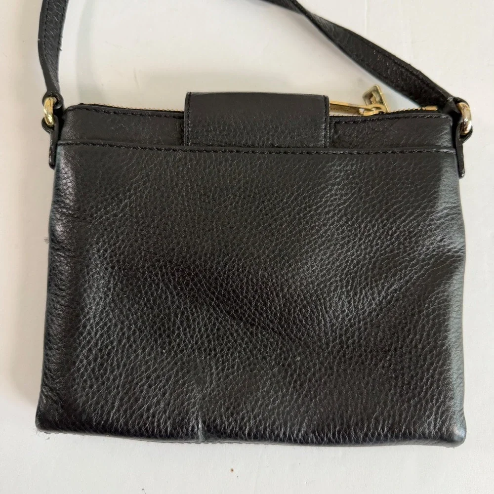 Michael Kors Black Leather Crossbody Wallet Purse Bag